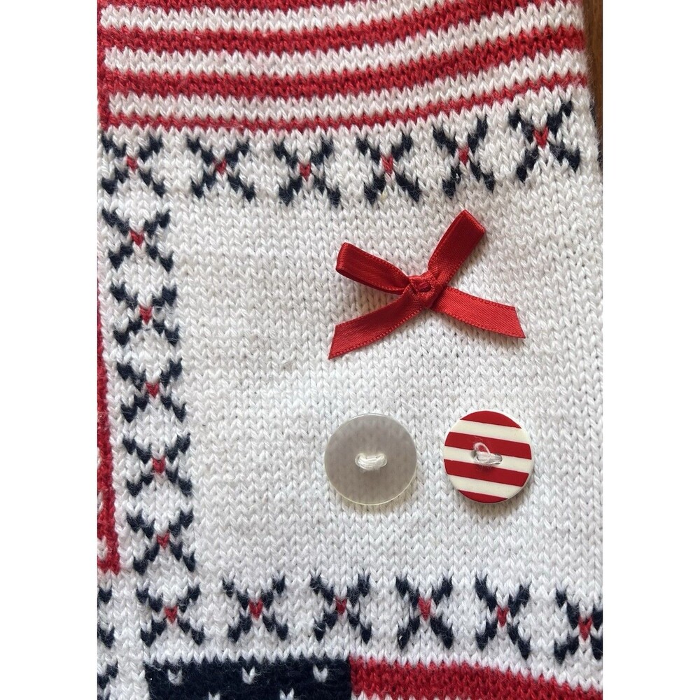 Vintage Sweater Loft USA Flag‎ Patchwork Vest Medium Cottagecore Grandmacore - Picture 9 of 16